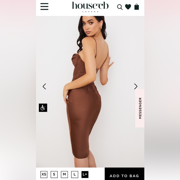 NWOT - HOUSE OF CB Myrna Satin Corset Slip Dress in CHOCOLATE - Picture 12 of 13